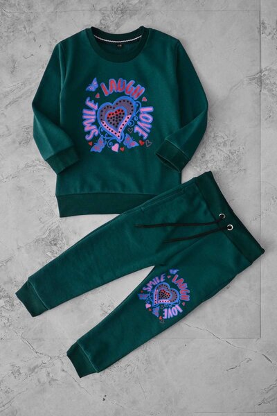 Kid's Laugh Love Printed Terry Twin Set