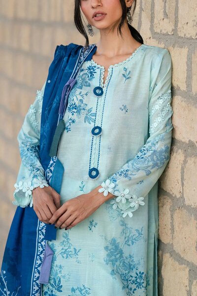 3 Piece Printed Khaddar Suit