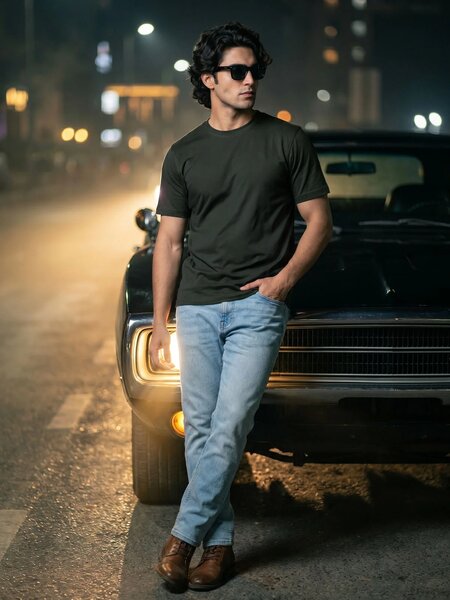 Dark Green Basic T-Shirt (TEE-481)