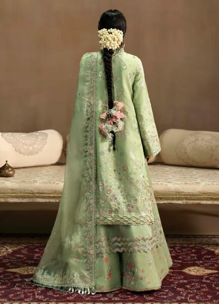 Sable Vogue Unstitched Embroidered Raw Silk 3 Piece Suit SV26UL FC-03-25 Green - Summer Collection