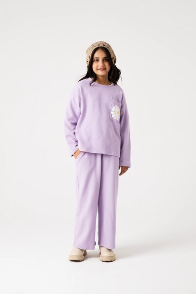 Girls Lilac Daisy Ottoman Co-ord Set