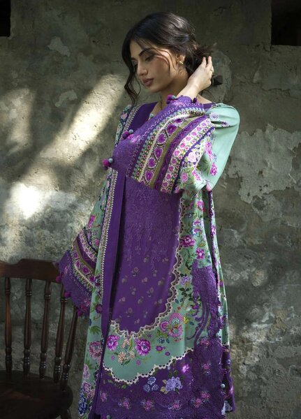 Wilderness by Elaf Unstitched Printed Marina Twill 3 Piece Suit EL26UW Heather EWR-6A - Winter Collection