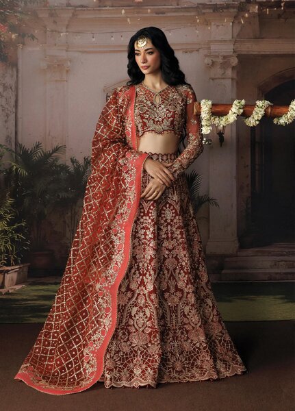 Shehnai by Afrozeh Unstitched Hand work Organza 3 Piece Suit AF26USW Rukhsan AFR-0157 - Wedding Collection