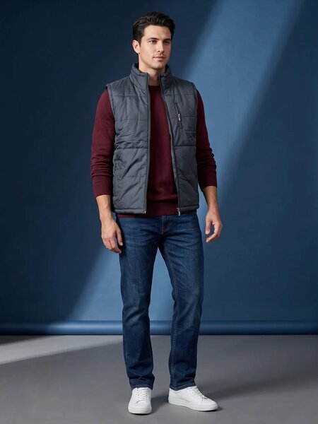 Dark Grey Imported Sleeveless Puffer (PJ-129)