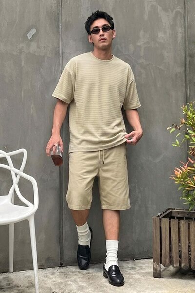 Max 21 Men's Oversized Jacquard Twin Set