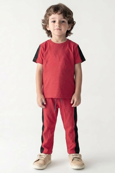 Tiny Teens Kid's Contrast Panel Twin Set