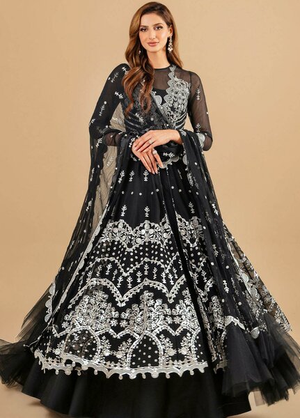 Minor Defect - Barasti By Asifa & Nabeel Embroidered Chiffon Suits Unstitched 3 Piece AN23BT ANB-08 Basanti - Festive Collection