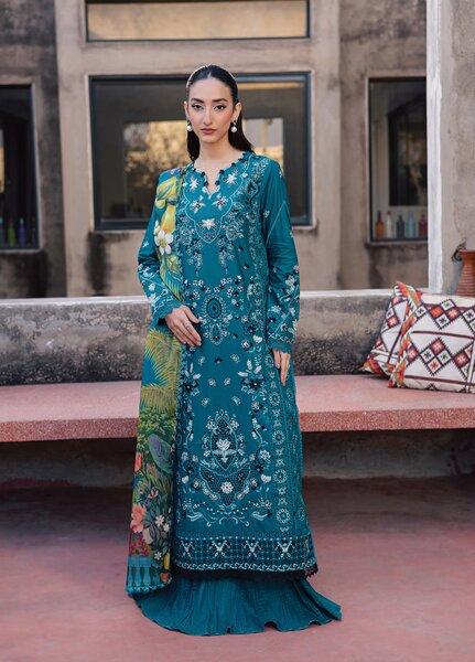 Celia by Zarposh Unstitched Embroidered Luxury Lawn 3 Piece Suit ZR26UCL AZUREA - Festive Collection