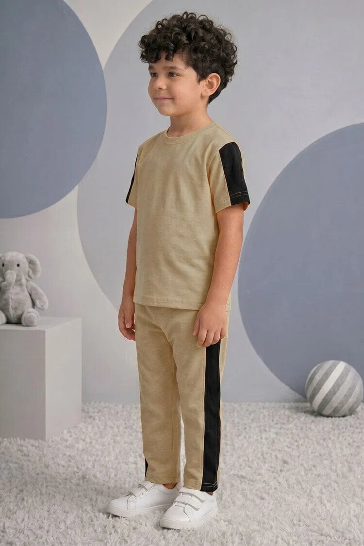 Tiny Teens Kid's Contrast Panel Twin Set