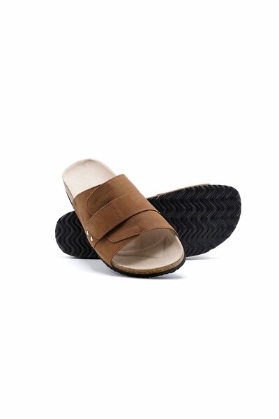 Men's Velcro Leather Slides