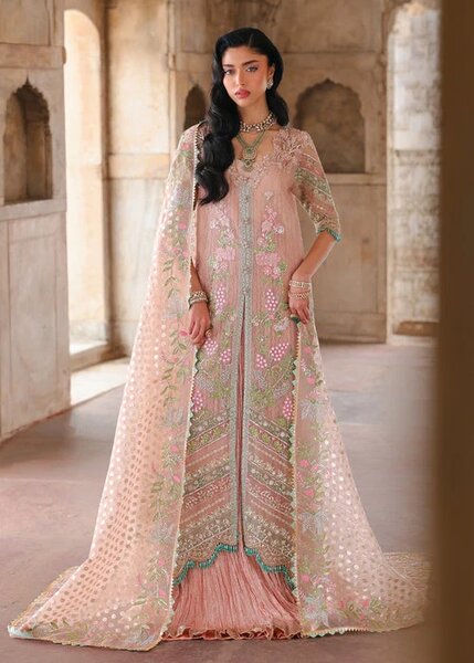 Saira Shakira Unstitched Embroidered Organza 3 Piece Suit SSR26UW Zinnia - Wedding Collection