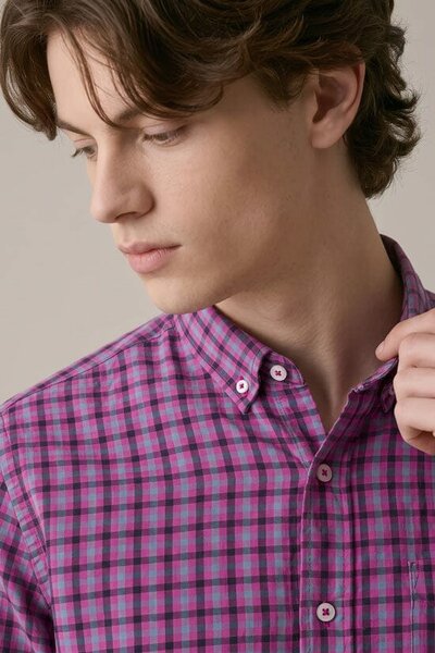 Polo Republica Men's Grid Check Casual Shirt