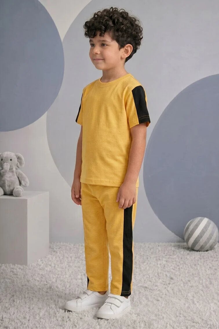 Tiny Teens Kid's Contrast Panel Twin Set