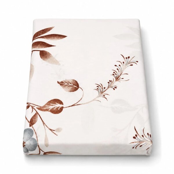 Brown Florals Double Bed Sheet 96x102"