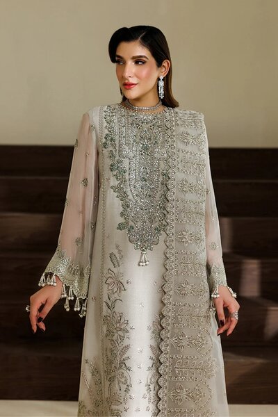 Alizeh Fashion Unstitched Embroidered Chiffon 3 Piece Suit AF26UCF AF-BHM-4074-Navya - Festive Collection