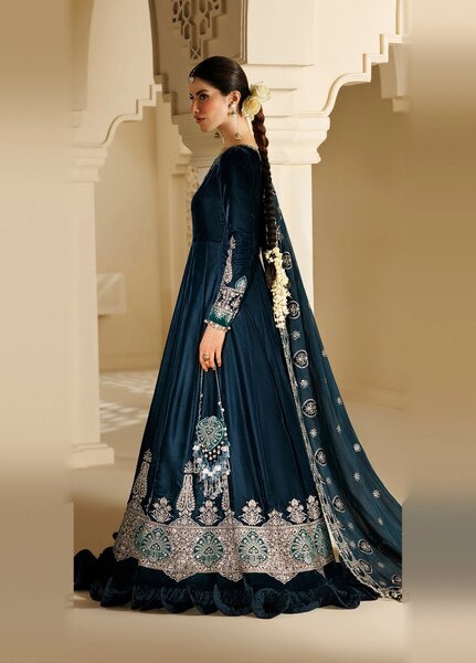 Chandni by Jazmin Unstitched Embroidered Velvet 3 Piece Suit JZ26UVC ZAIB-UN-NISA CVF-26-D09 - Wedding Collection