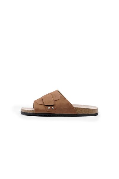 Men's Velcro Leather Slides