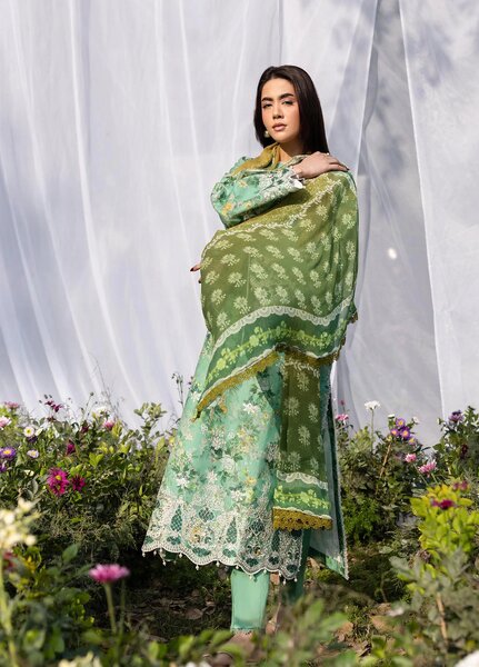 Summer Printkari Exclusive by RajBari Unstitched Embroidered Lawn 3 Piece Suit RB26USP D-06 - Casual Collection