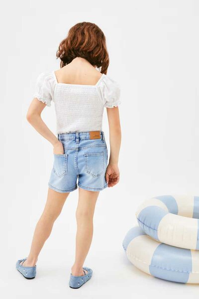 Unit Girl's Folded Bottom Denim Shorts