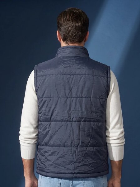 Navy Blue Imported Sleeveless Puffer (PJ-128)