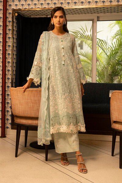 Embroidered Net Dupatta