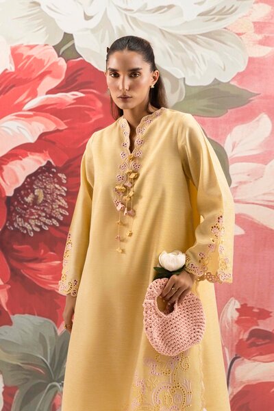 Stitched Embroidered Chambrey Shirt