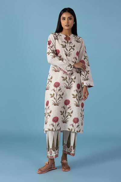 Stitched Printed Textured Linen Shirt+ Culotte