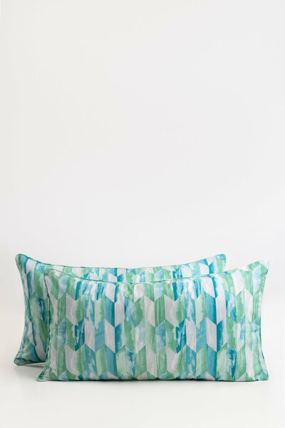 Aqua Prism Pillow Cover Set