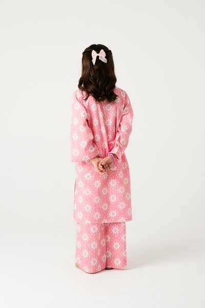Delighted Pink Printed Kurta Set - 2pc