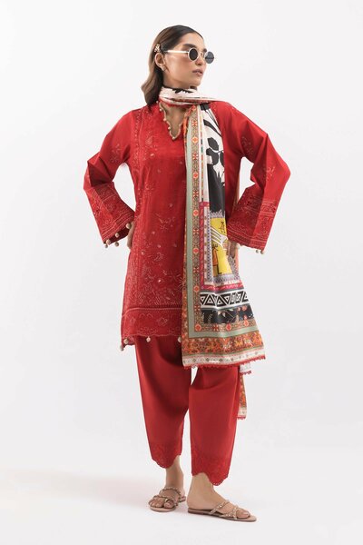 Stitched Dyed Lawn Shalwar