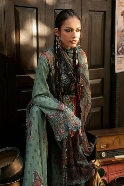 M Prints by Maria B Unstitched Printed Cambric 3 Piece Suit MB26UPC 2A - Casual Collection