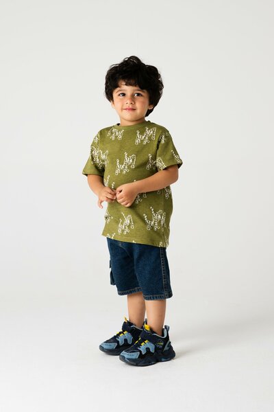 Boys Olive Sketches Tee