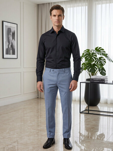 Black, Cutaway Collar, Classic Edition, Formal Shirt (FS-3047)