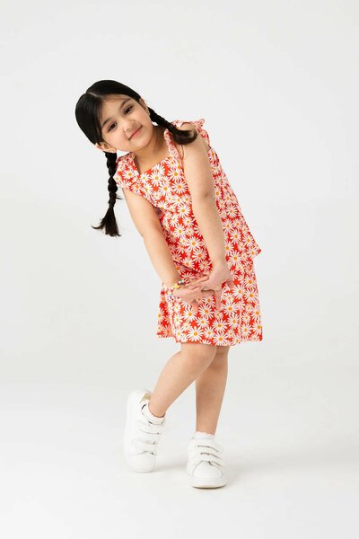 Red Daisy Cotton Co-Ord Set