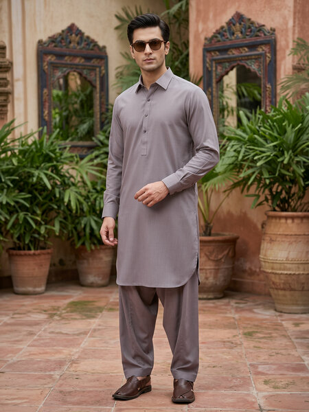 Beige Designer Shalwar Kameez (SK-726)