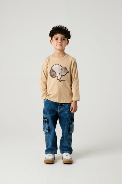Boys Choco Beige Graphic Tee