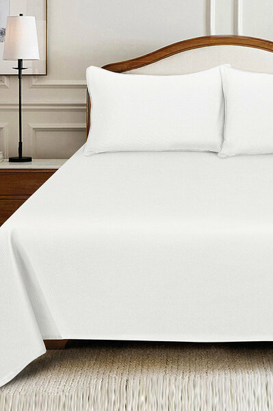 White Cube Dobby Bed Sheet Set