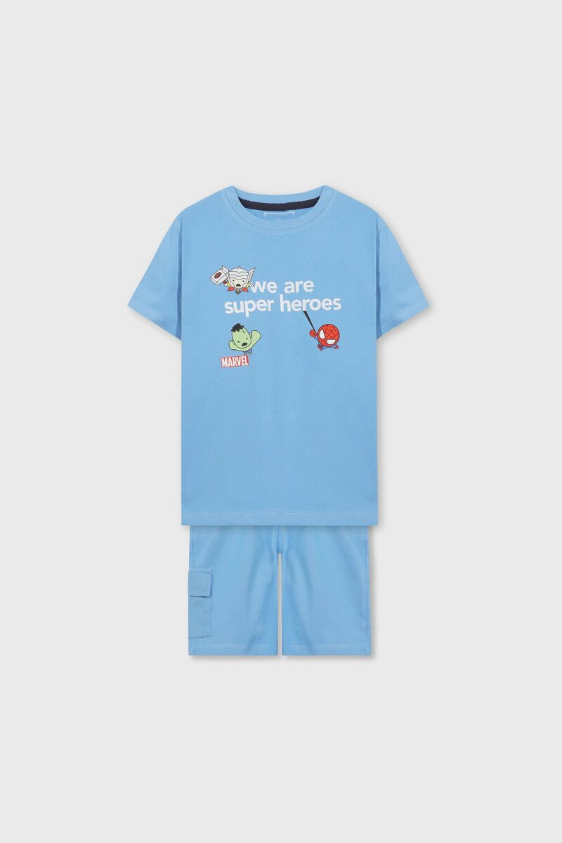 Boys Blue Super Heroes Co-ord Set