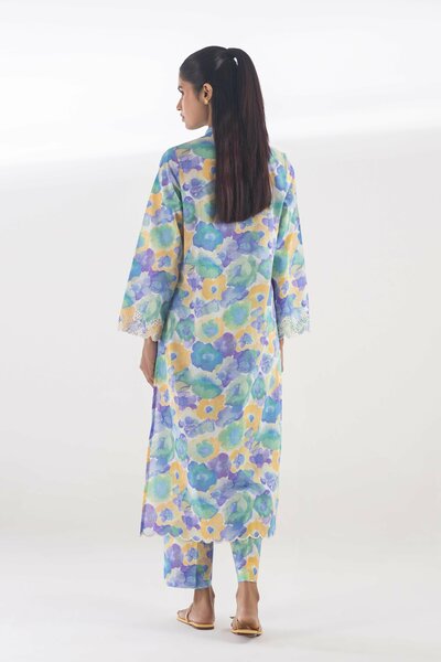 Stitched Embroidered Lawn Culotte