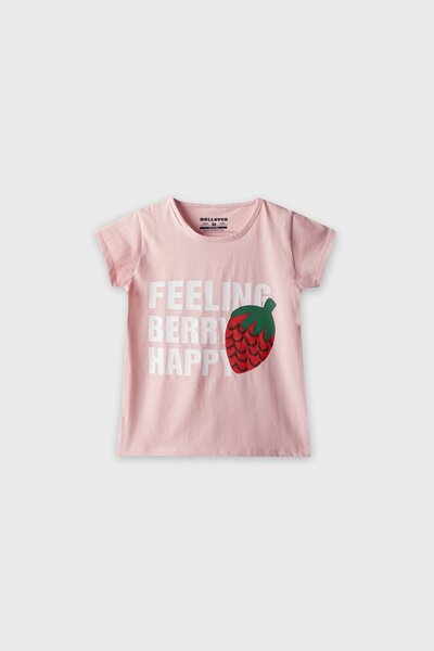 Girls Pink Berry Happy Tee