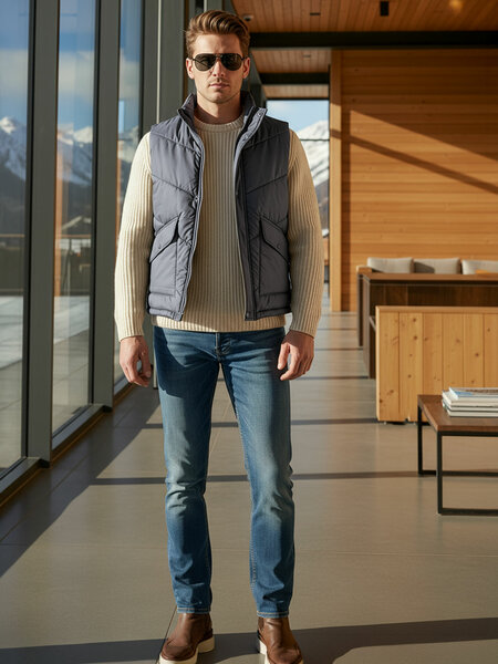 Grey Imported Sleeveless Puffer (PJ-101)