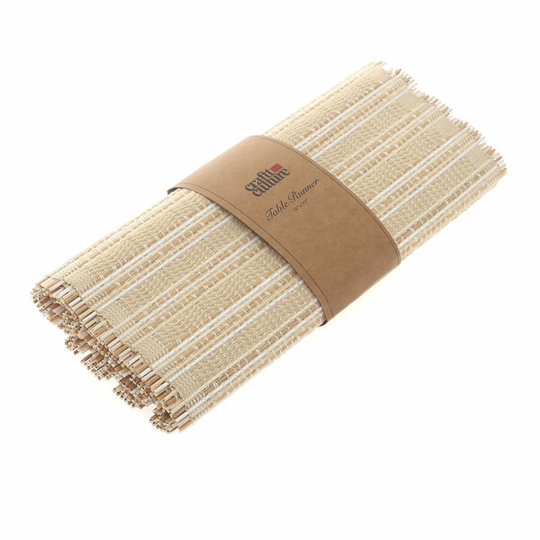 Neutral Weave Bamboo Runner 13x72" – Natural Textured Extra-Long Table Runner
