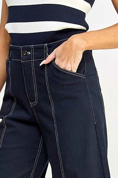 Map Women's Contrast Flared Denim