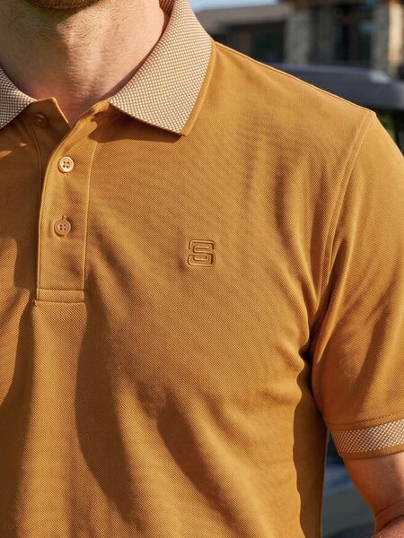 Mustard Jacquard  Polo T-Shirt (POLO-1254)
