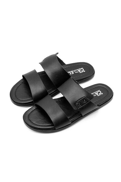Black Camel Men's Double Strap Premium Slides
