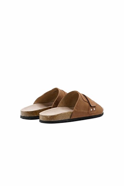 Men's Velcro Leather Slides