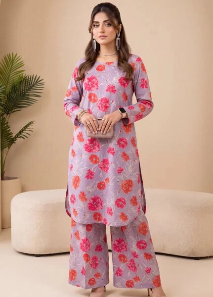 2PC Unstitched Printed Lawn Suit ( SUNS82AG2045)
