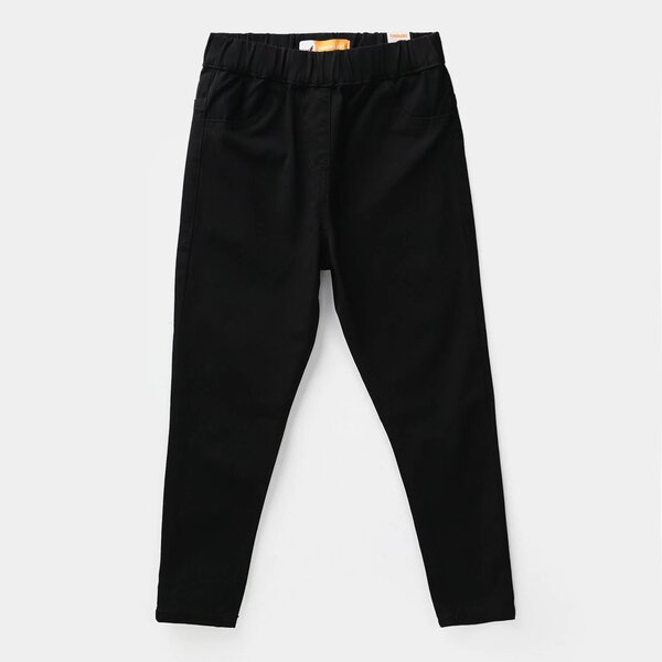 Girls Cotton Twill Jeggings - Black