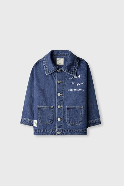 Boys Adventure Crest Blue Denim Jacket