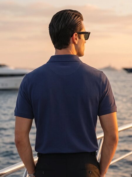 Navy Blue Designer Polo T-Shirt (POLO-1233)